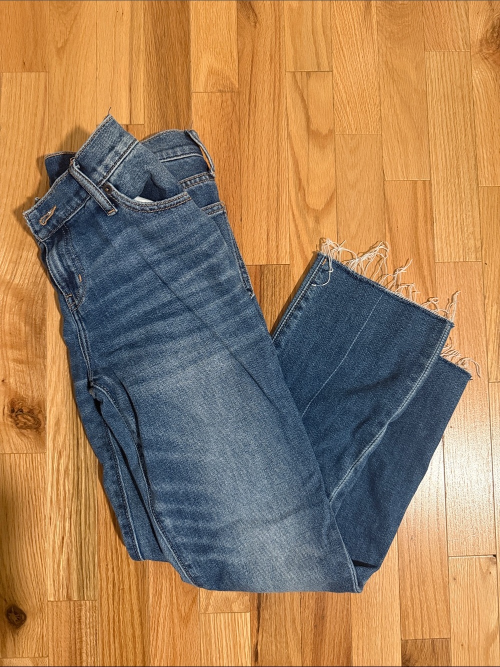 HATCH Maternity Blue Raw Hem Jeans